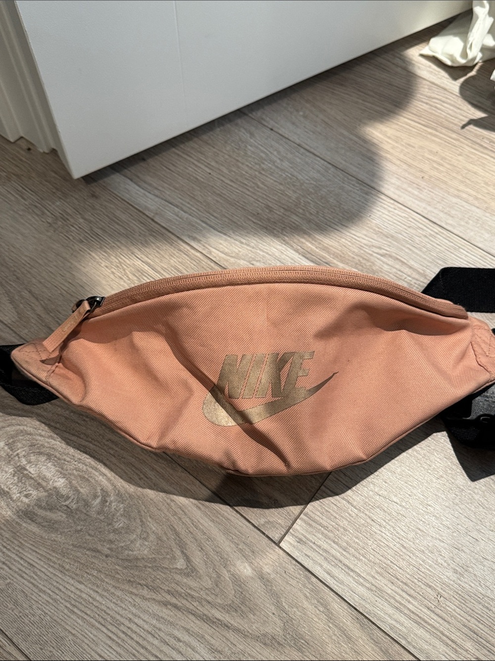 Nike Peach-Tan Waist Pack with Metallic Logo